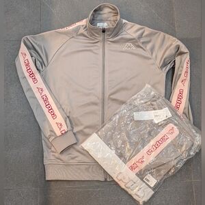 Kappa Men's Artem 2 Gray Track Suit W/ Pink And Red Accents ( Pants & Jacket)